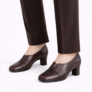 Contoura Brown Women’s Block Heel Shoes
